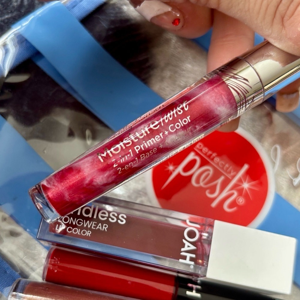 Brand New Lipstick Lip Gloss Bundle Sephora 96 RED VELVET Sally Hansen JOAH Bag - Picture 4 of 16